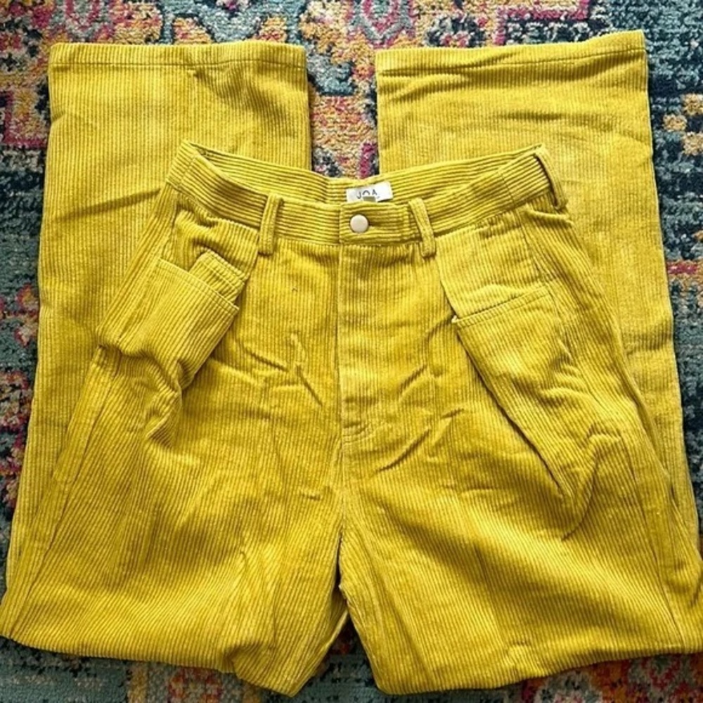 J.O.A Mustard Corduroy Pleated Pants